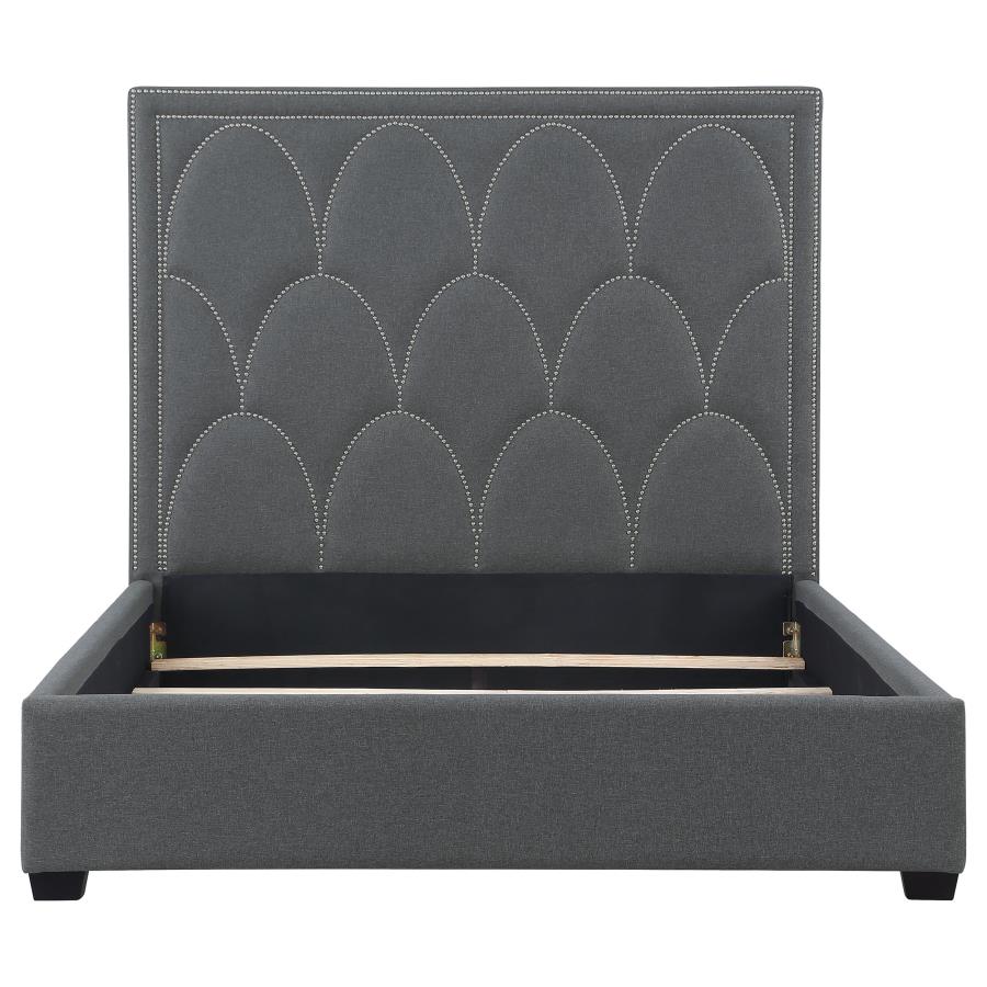 (image for) Bowfield Upholstered Eastern King Panel Bed Charcoal