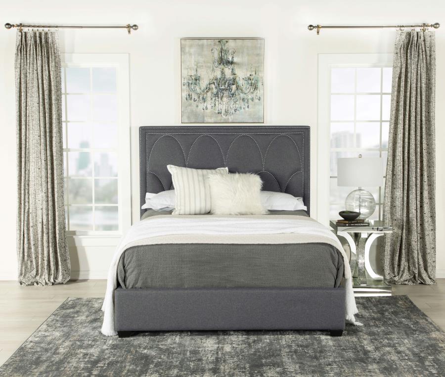 (image for) Bowfield Upholstered Queen Panel Bed Charcoal