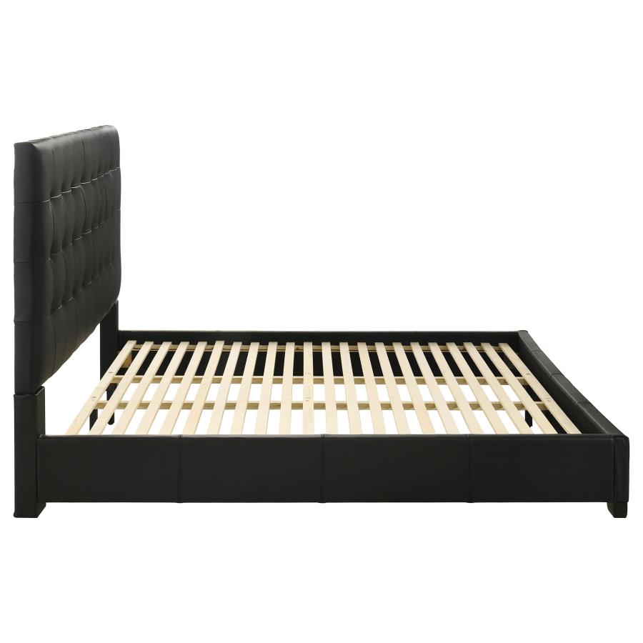 Medley Genuine Leather Eastern King Platform Bed Black