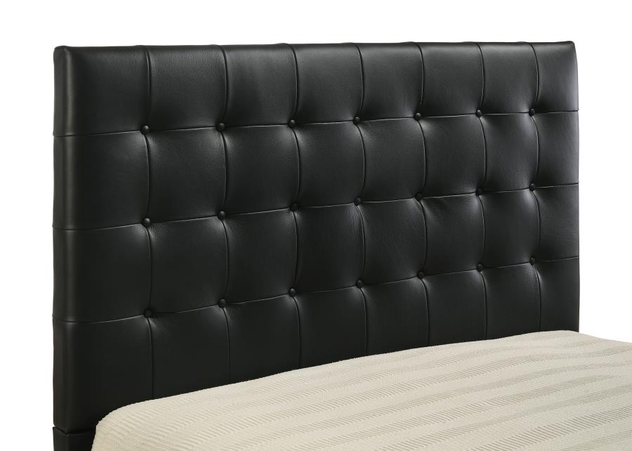 Medley Genuine Leather Eastern King Platform Bed Black