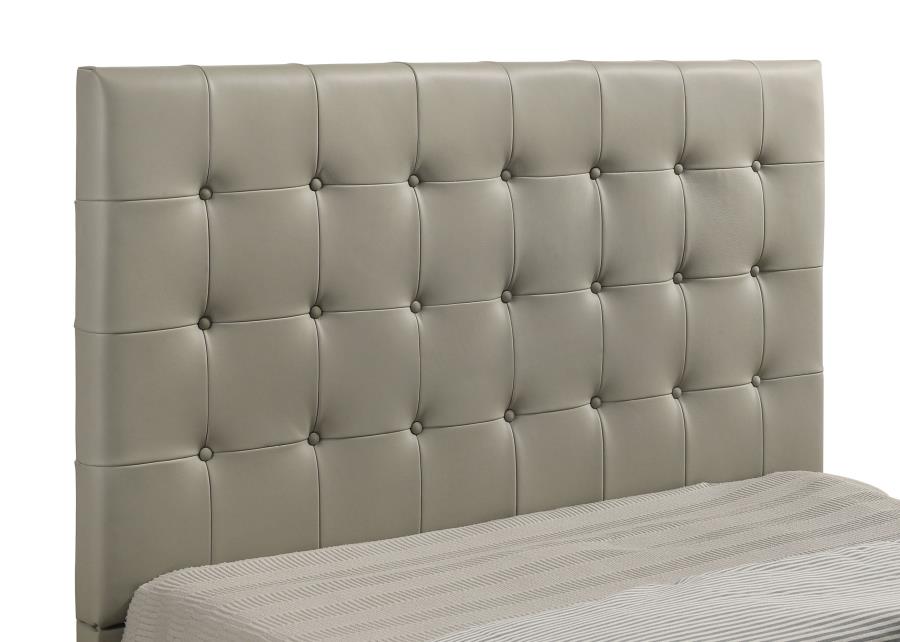 Medley Genuine Leather Queen Panel Platform Bed Tan