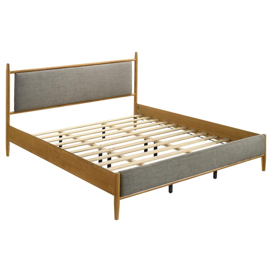 (image for) Mason 46-inch Eastern King Panel Platform Bed Light Brown