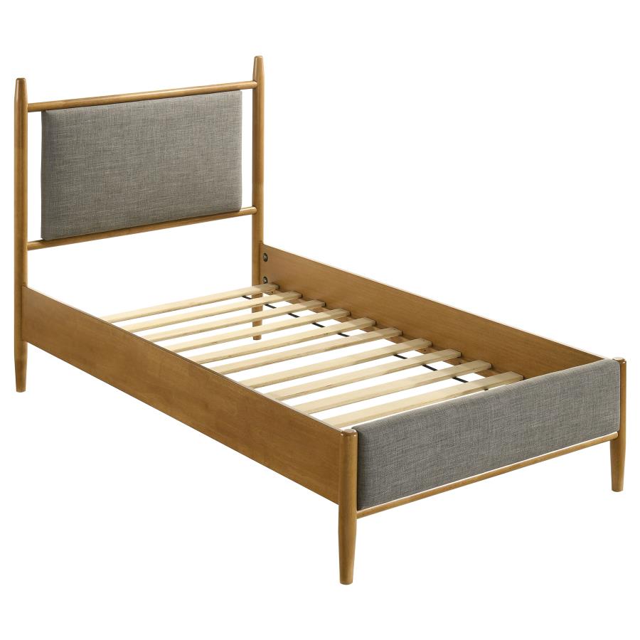 (image for) Mason 46-inch Twin Panel Platform Bed Grey and Light Brown