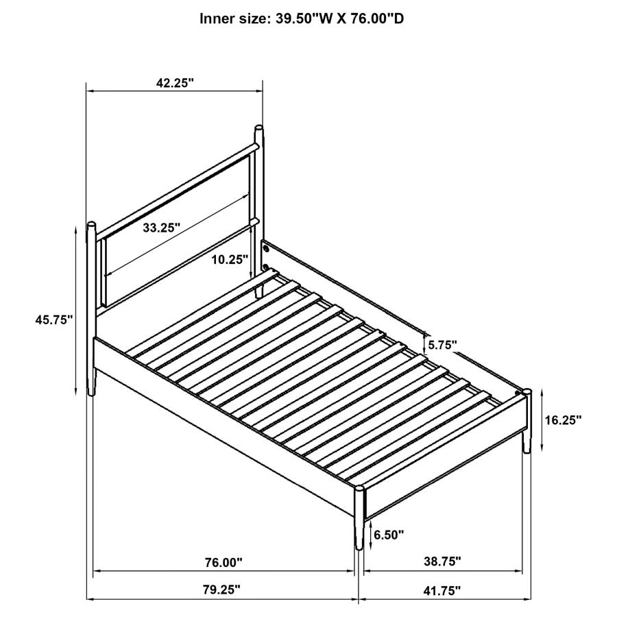 Modal Additional Images for Mason 46-inch Twin Panel Platform Bed Grey and Light Brown