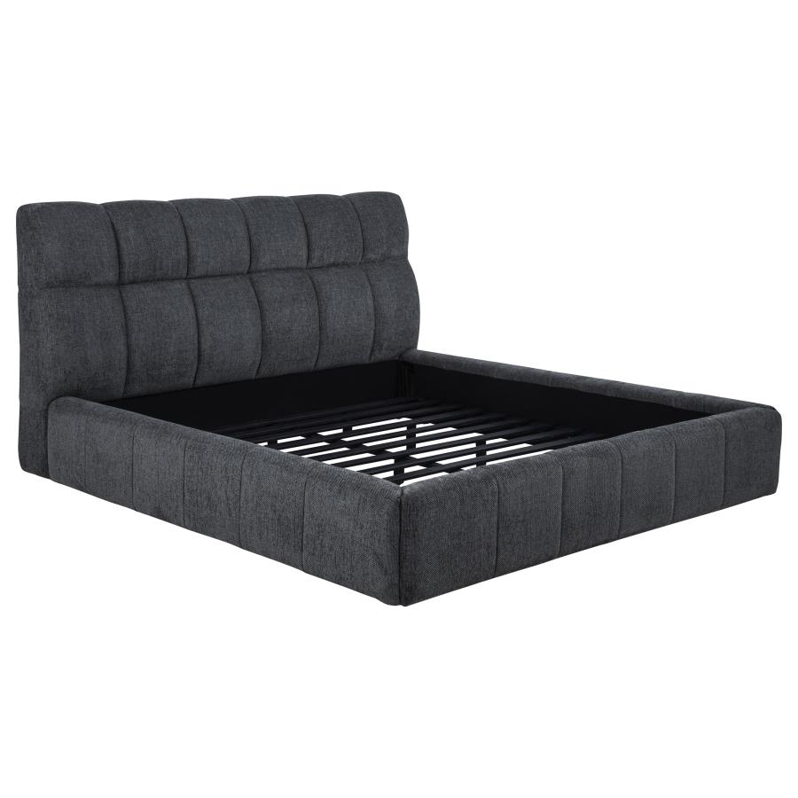 Nollet 48-inch Upholstered California King Platform Bed Grey