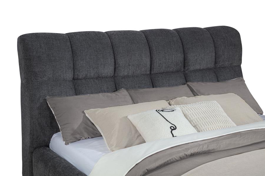 Nollet 48-inch Upholstered California King Platform Bed Grey
