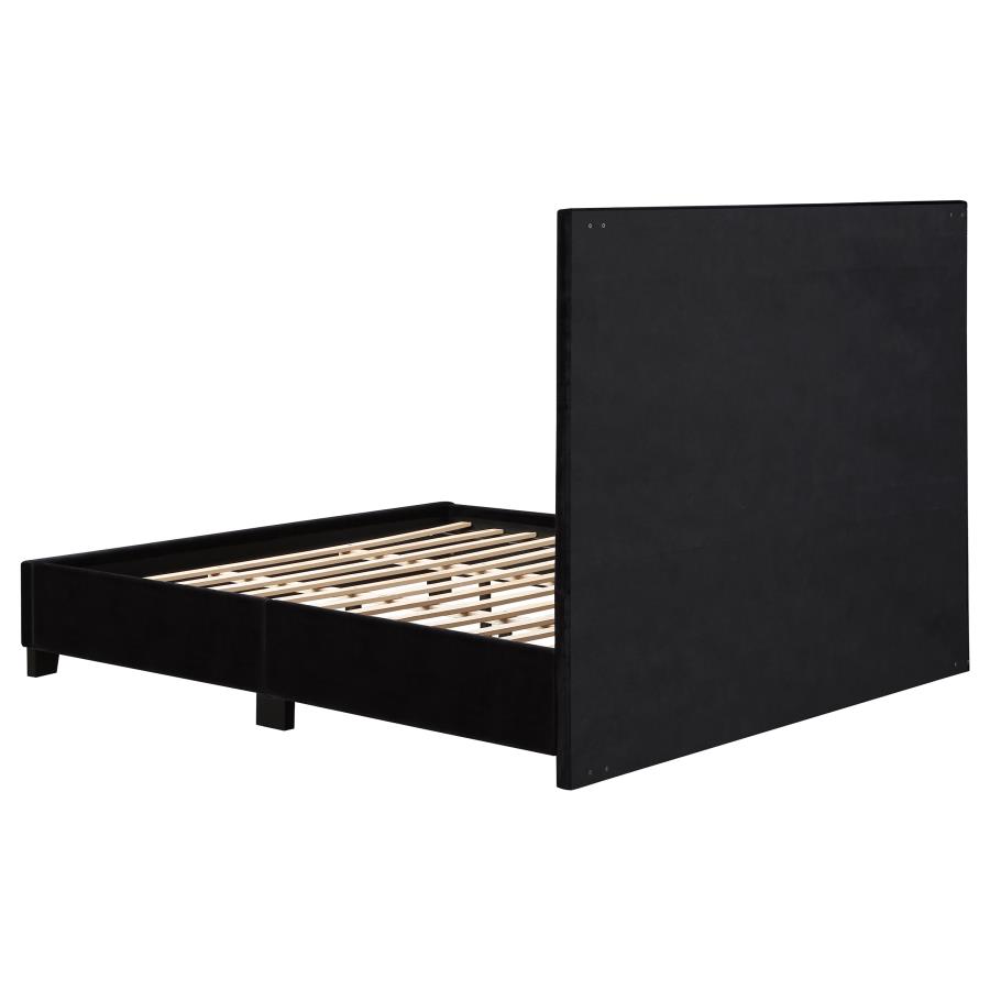 (image for) Hailey Upholstered Queen Panel Bed Black