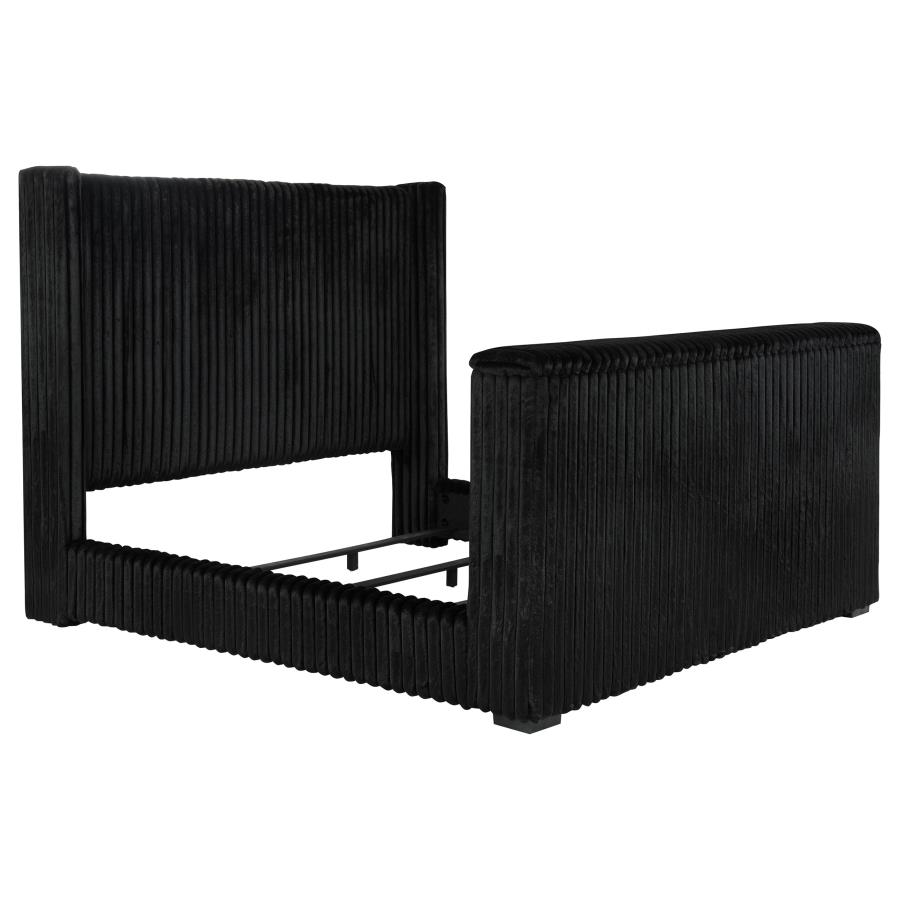 (image for) Centergrove Upholstered California King Wingback TV Bed Black