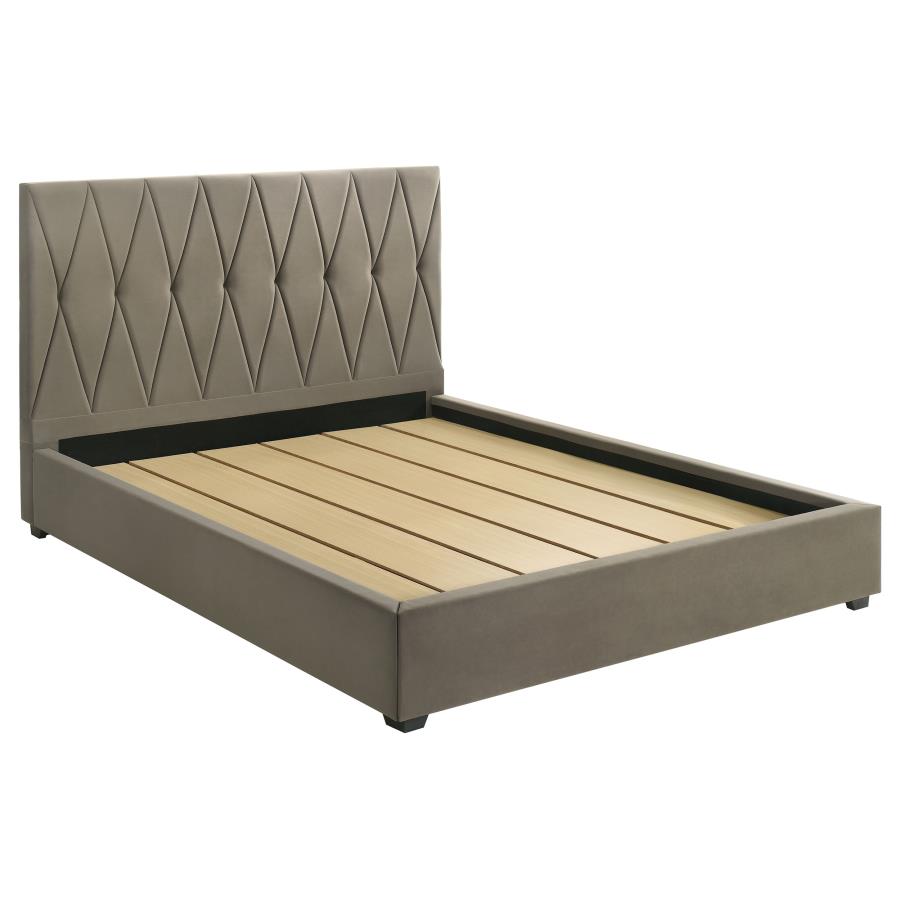(image for) Delsea Upholstered Eastern King Platform Bed Light Brown
