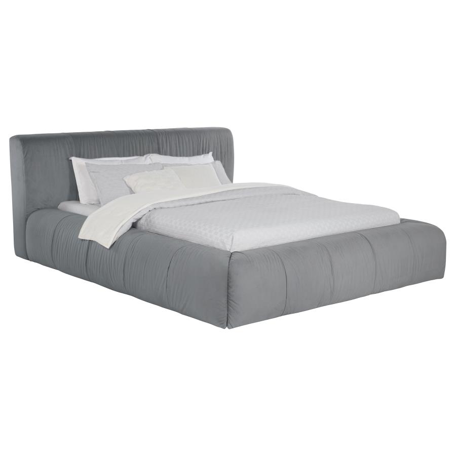 (image for) Wilshire Upholstered Eastern King Platform Bed Grey