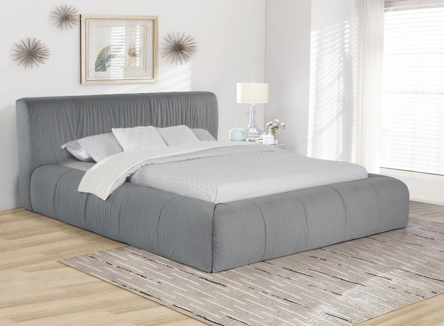 (image for) Wilshire Upholstered California King Platform Bed Grey