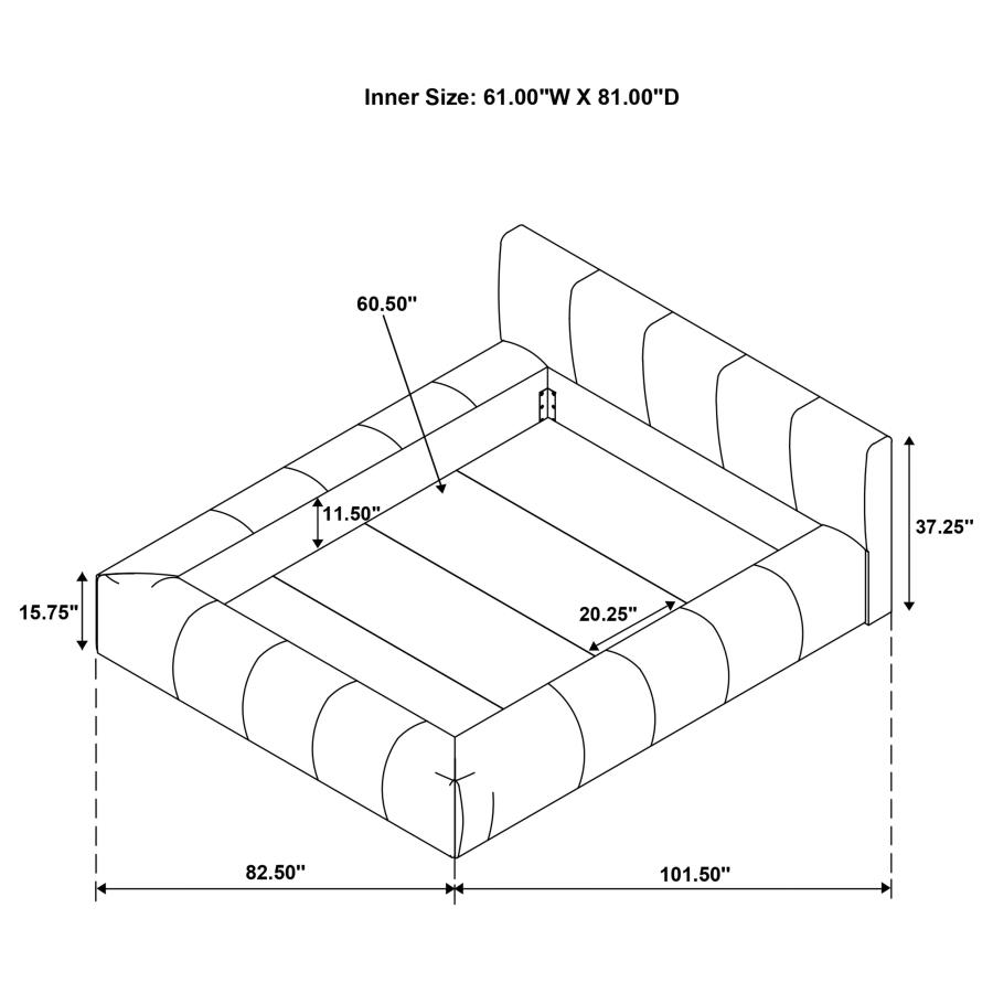 Modal Additional Images for Wilshire Upholstered Queen Platform Bed Grey