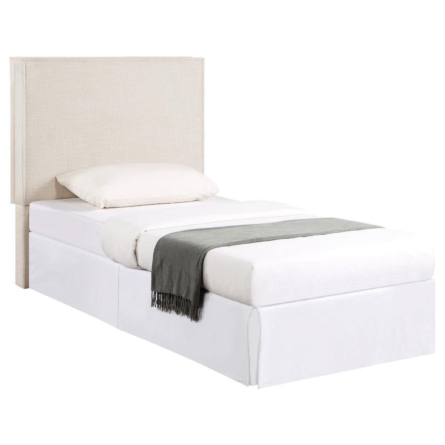 (image for) Izzy Upholstered Twin Panel Headboard Sand - Click Image to Close