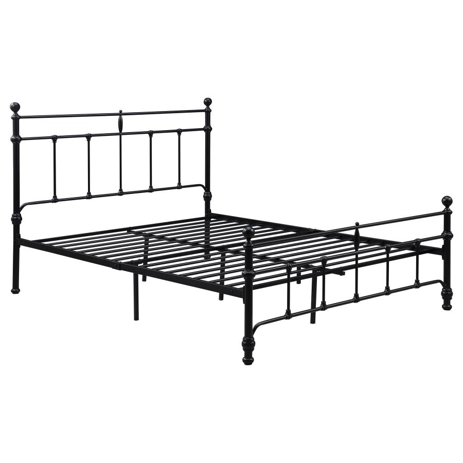 (image for) Novak 48-inch Metal Full Open Frame Bed Matte Black - Click Image to Close