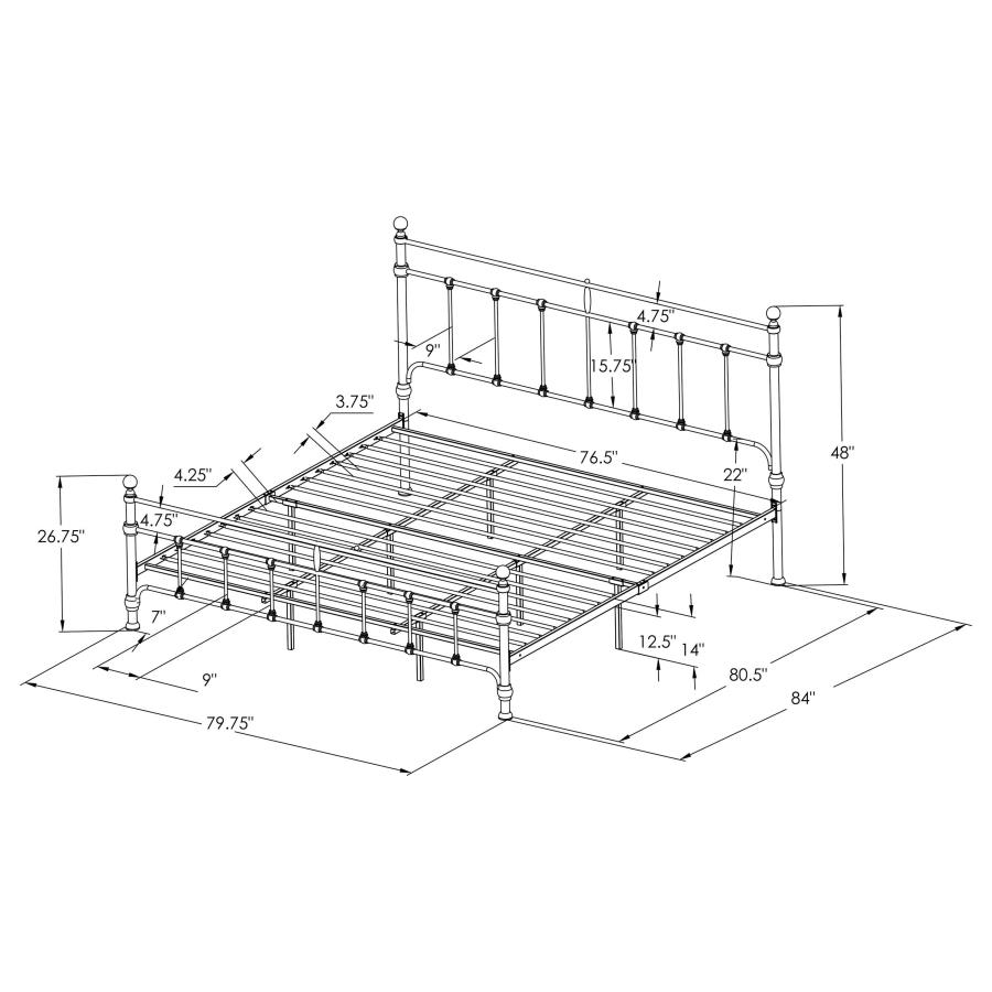 (image for) Novak 48-inch Metal Eastern King Open Frame Bed Matte Black