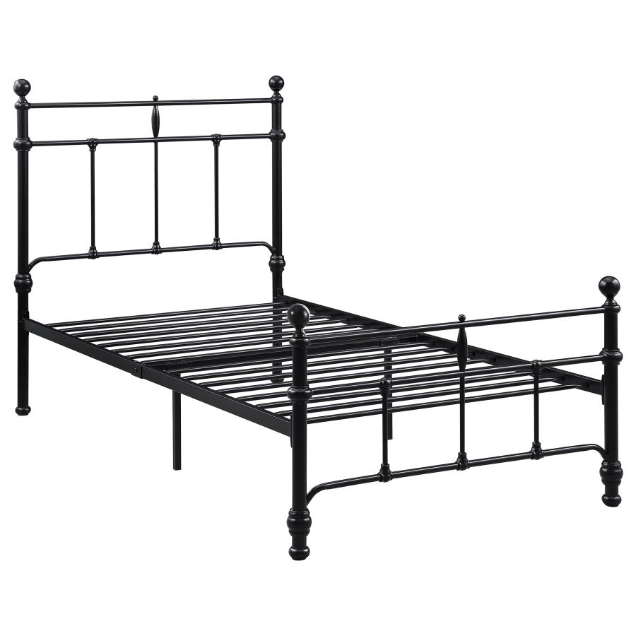 (image for) Novak 48-inch Metal Twin Open Frame Bed Matte Black - Click Image to Close