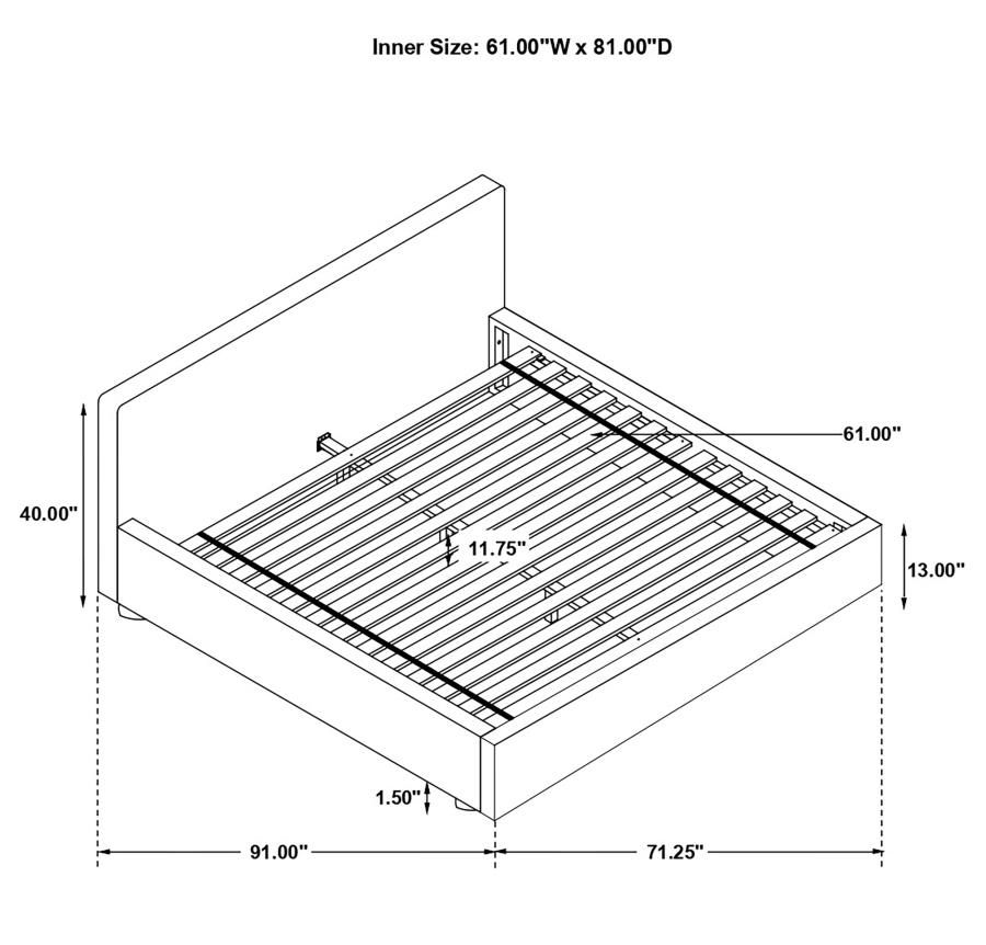 (image for) Gregory Upholstered Queen Panel Bed Graphite