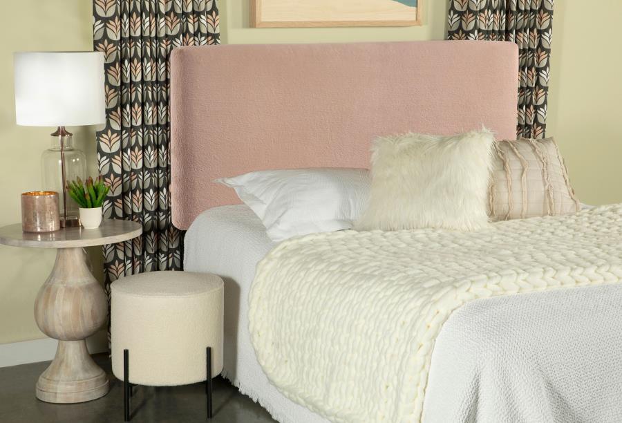 (image for) Gigi Upholstered Queen or Full Panel Headboard Blush