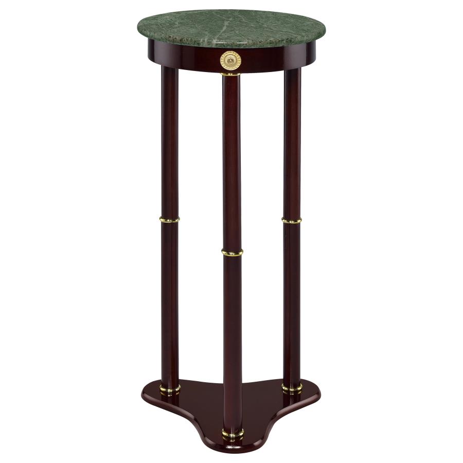 (image for) Edie Round Marble Top Accent Side Table Merlot - Click Image to Close