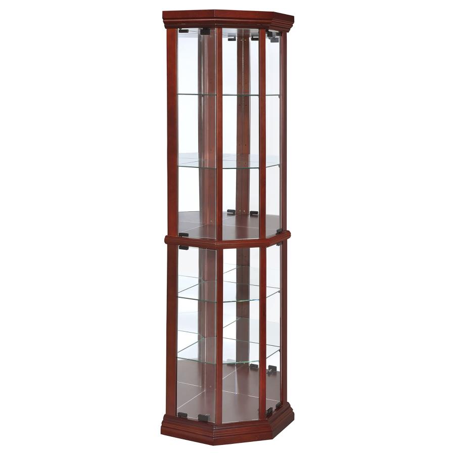 (image for) Appledale 6-shelf Corner Curio Display Cabinet Medium Brown