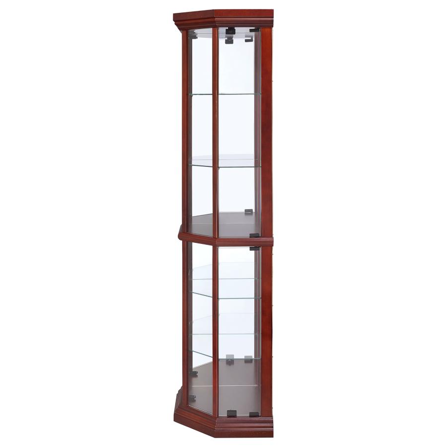 (image for) Appledale 6-shelf Corner Curio Display Cabinet Medium Brown