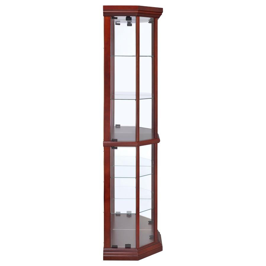 (image for) Appledale 6-shelf Corner Curio Display Cabinet Medium Brown