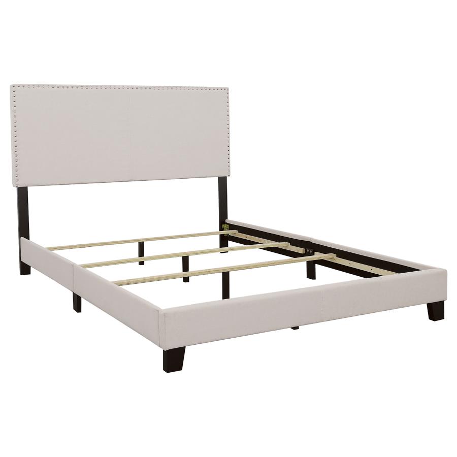 (image for) Boyd Upholstered Full Panel Bed Ivory - Click Image to Close