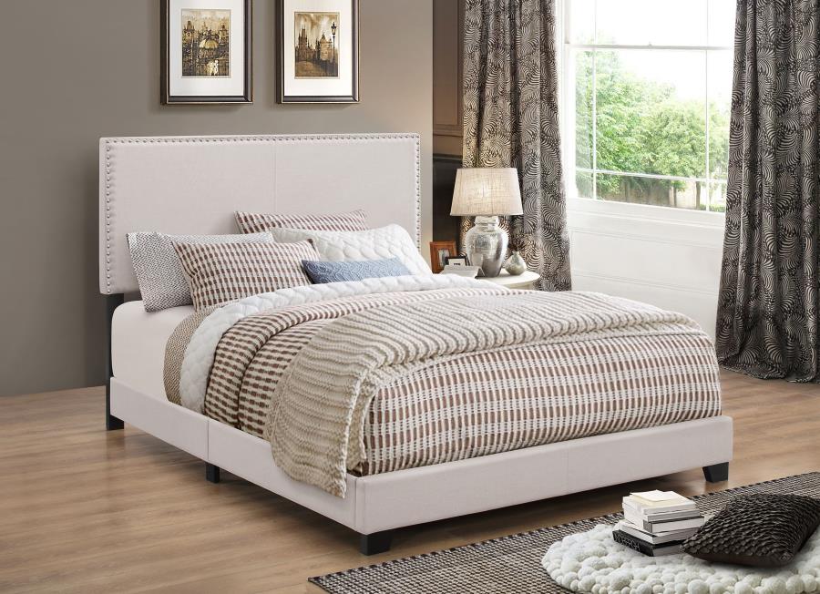 (image for) Boyd Upholstered California King Panel Bed Ivory