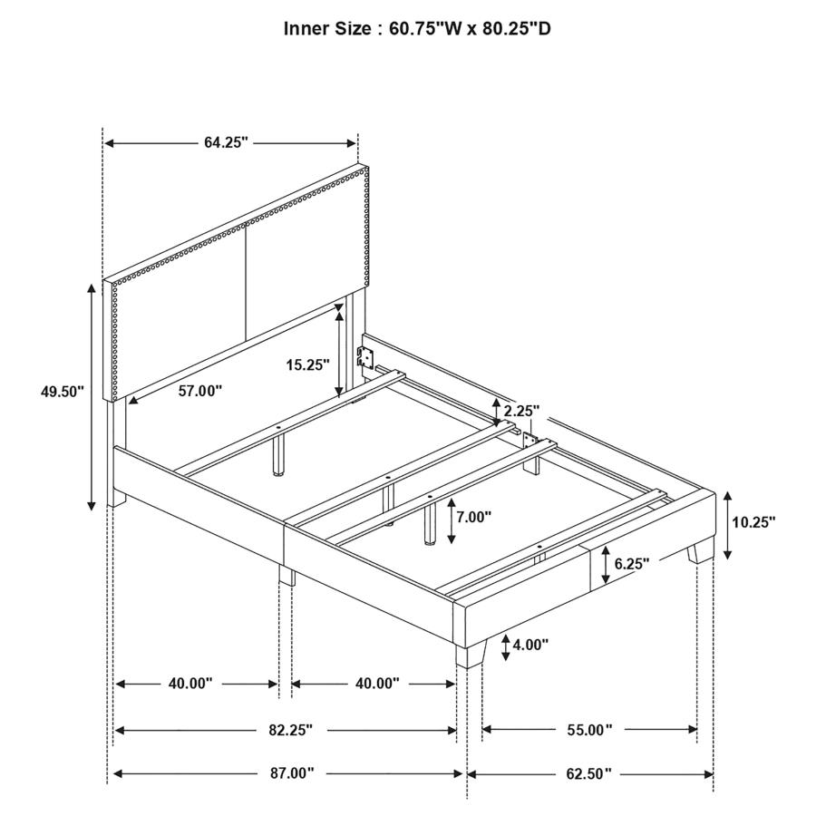 (image for) Boyd Upholstered Queen Panel Bed Ivory