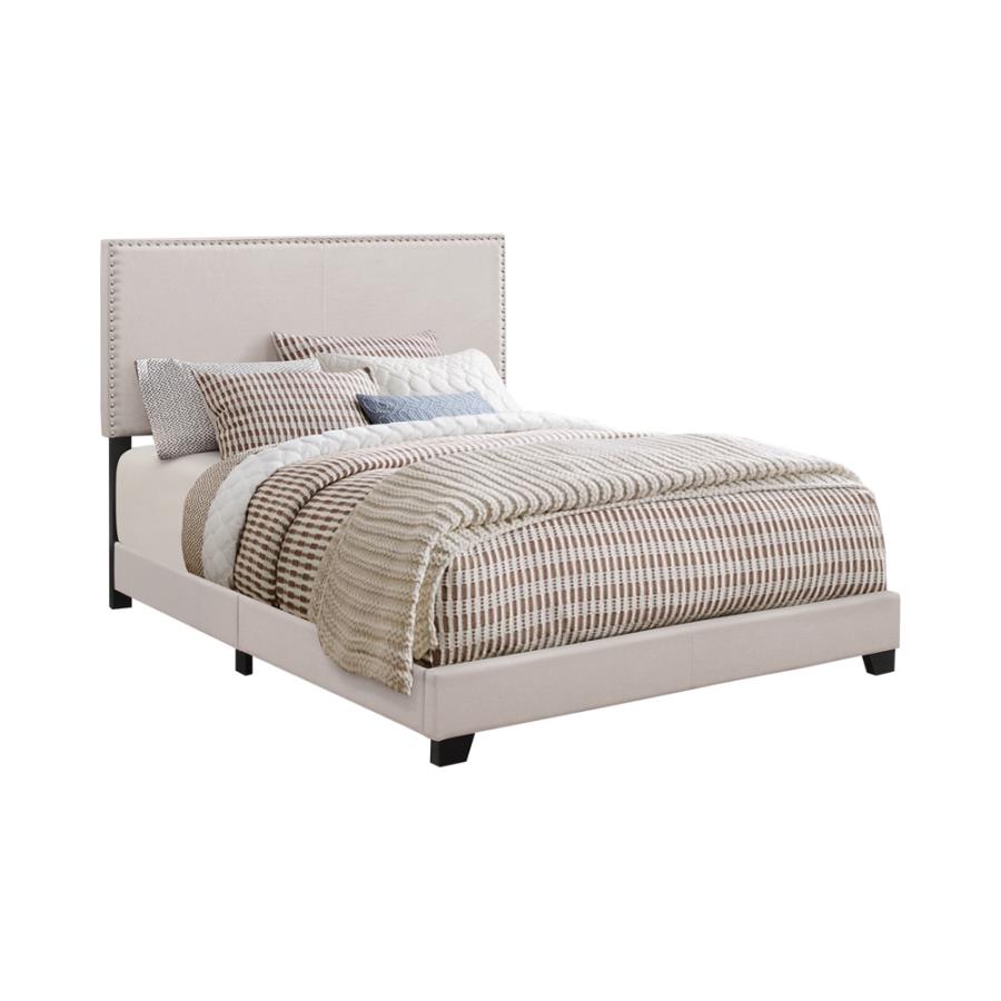 (image for) Boyd Upholstered Twin Panel Bed Ivory - Click Image to Close