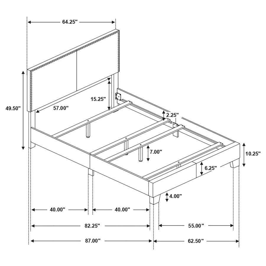 (image for) Boyd Upholstered Queen Panel Bed Charcoal