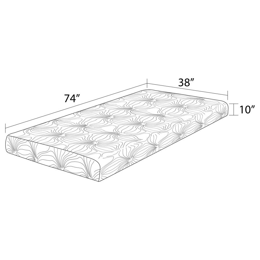 (image for) Key 10" Twin Memory Foam Mattress White