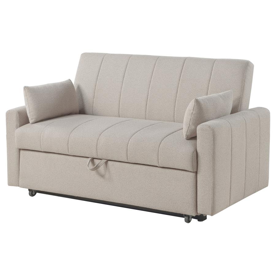 (image for) Portland Boucle Upholstered Sleeper Sofa Bed Latte