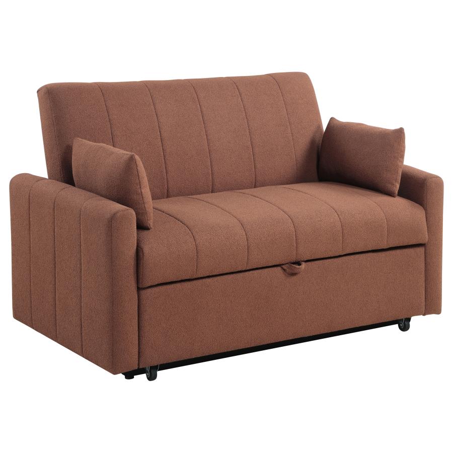 (image for) Portland Boucle Upholstered Sleeper Sofa Bed Copper - Click Image to Close