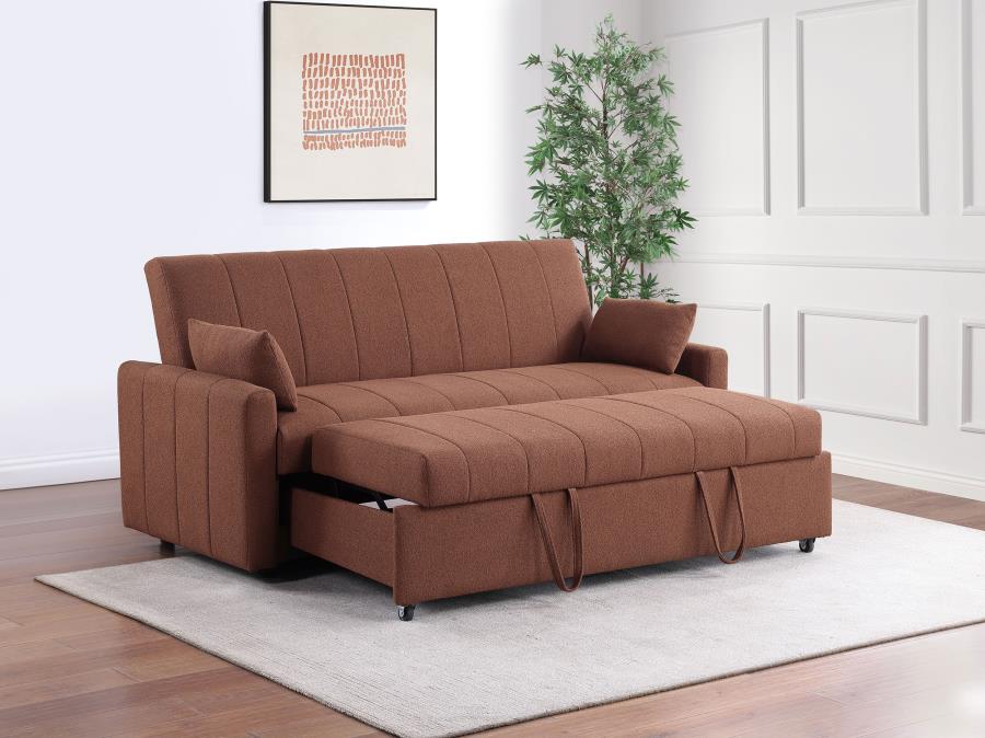 (image for) Portland Boucle Upholstered Sleeper Sofa Bed Copper