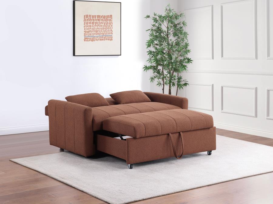 (image for) Portland Boucle Upholstered Sleeper Sofa Bed Copper