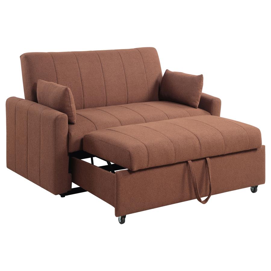 (image for) Portland Boucle Upholstered Sleeper Sofa Bed Copper