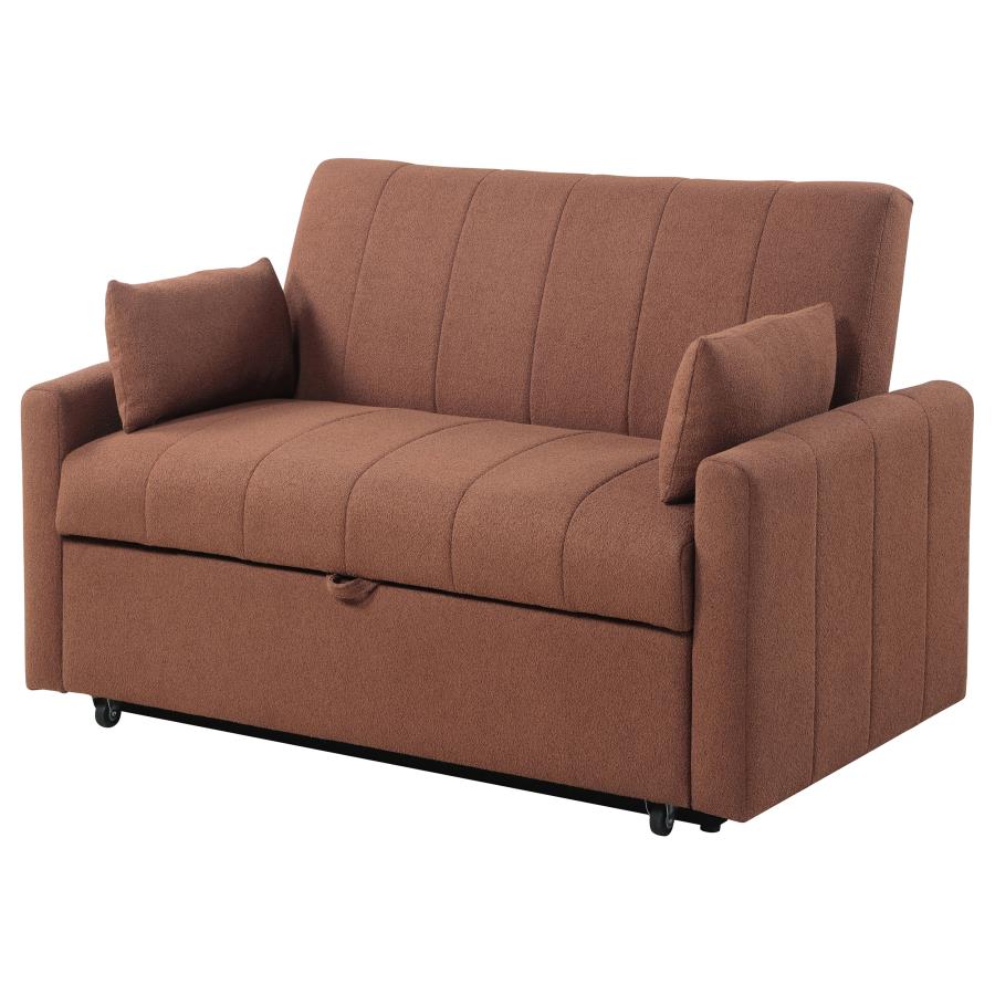 (image for) Portland Boucle Upholstered Sleeper Sofa Bed Copper