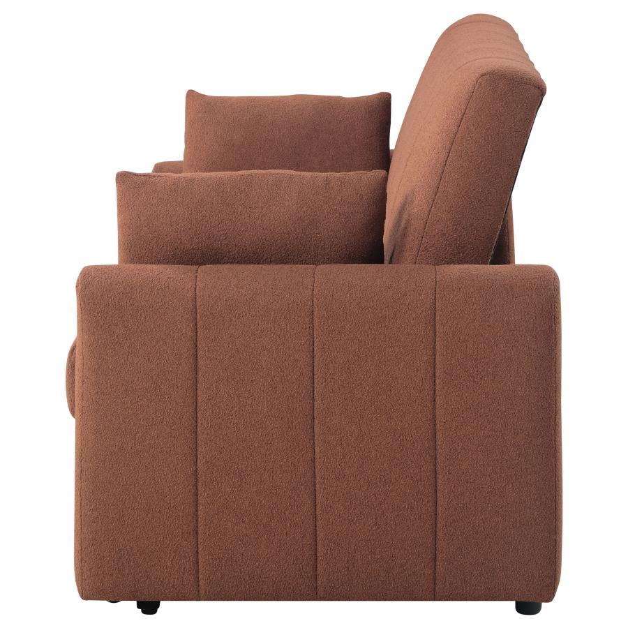 (image for) Portland Boucle Upholstered Sleeper Sofa Bed Copper