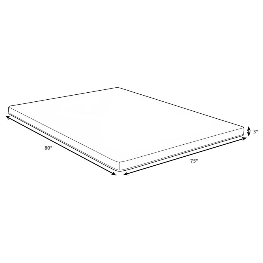 Modal Additional Images for Cascade 3-inch Eastern King Cool Memory Foam Mattress Topper