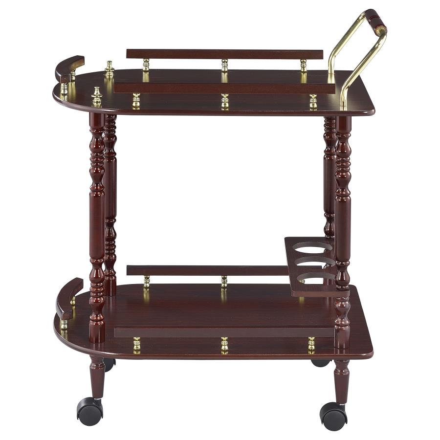 (image for) Palmer 2-tier Rectangular Wood Bar Cart Merlot