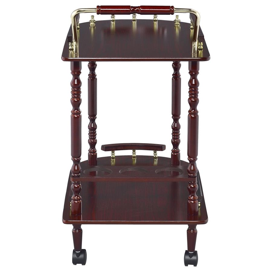 (image for) Palmer 2-tier Rectangular Wood Bar Cart Merlot