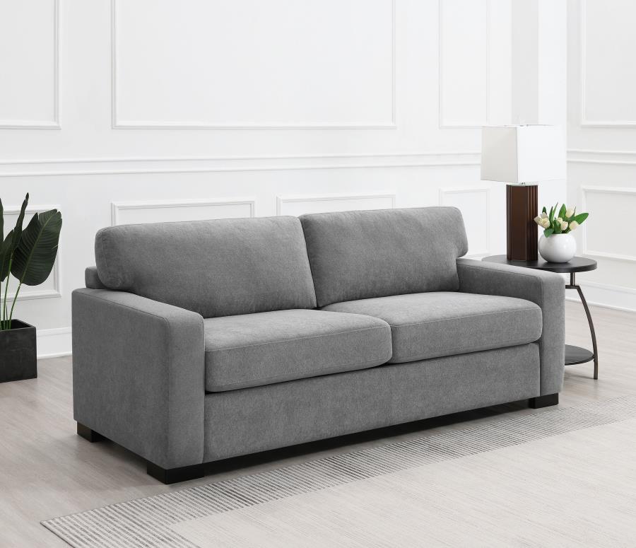 (image for) Simpson Upholstered Sofa Sleeper with Queen Mattress Grey - Click Image to Close