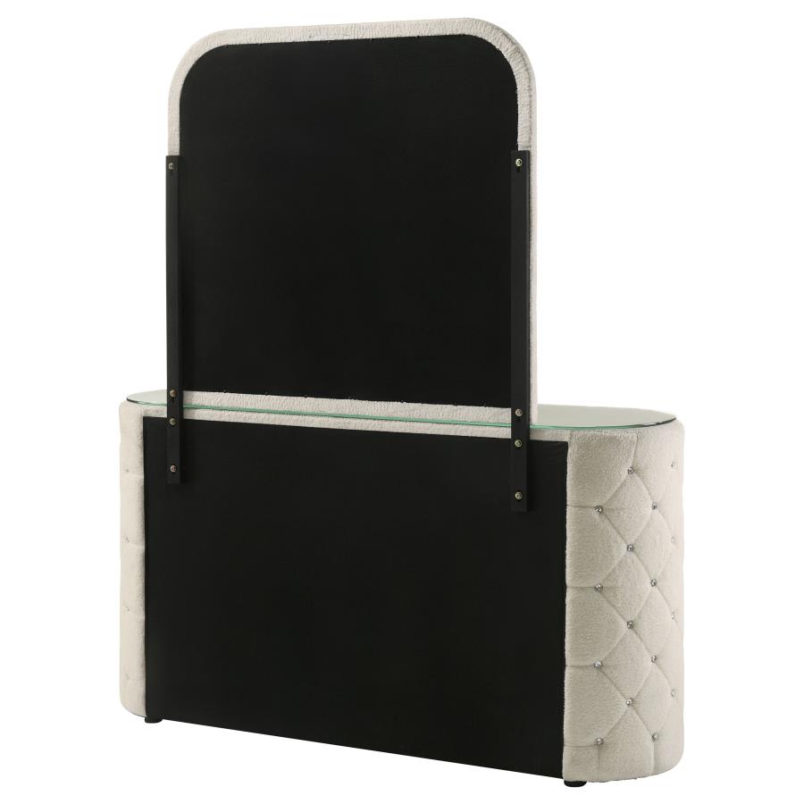 Sonya 6-drawer Upholstered Bedroom Dresser with Mirror Ivory