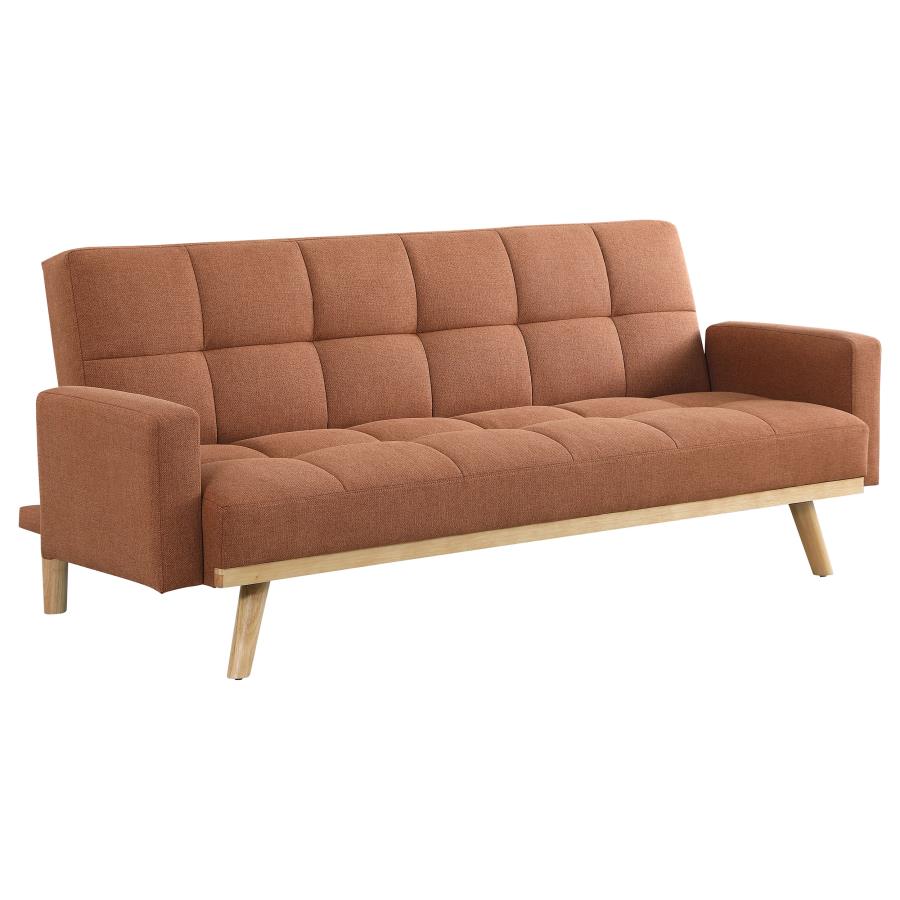 (image for) Kourtney Upholstered Tufted Convertible Sofa Bed Terracotta - Click Image to Close