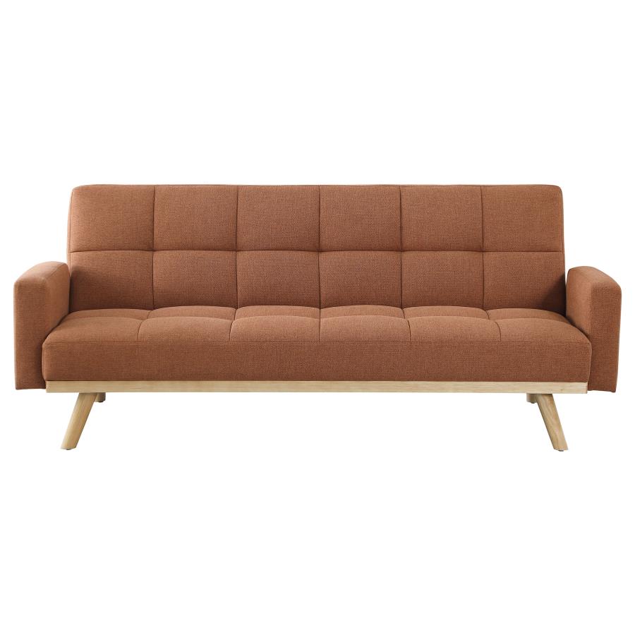 (image for) Kourtney Upholstered Tufted Convertible Sofa Bed Terracotta