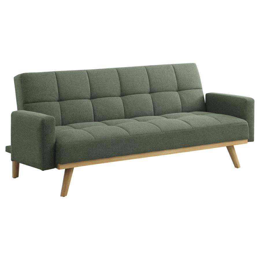 (image for) Kourtney Upholstered Tufted Convertible Sofa Bed Sage Green