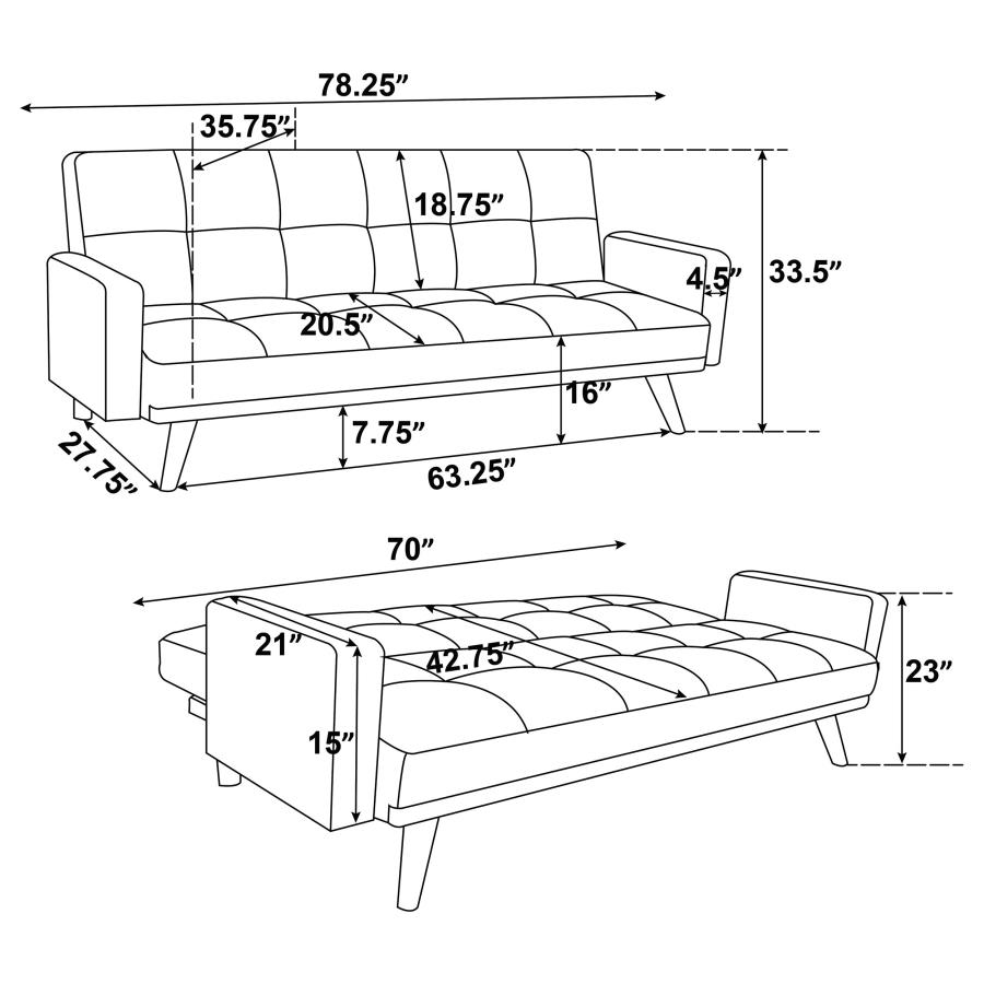 (image for) Kourtney Upholstered Tufted Convertible Sofa Bed Sage Green