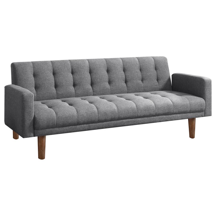 (image for) Sommer Upholstered Tufted Convertible Sofa Bed Grey - Click Image to Close