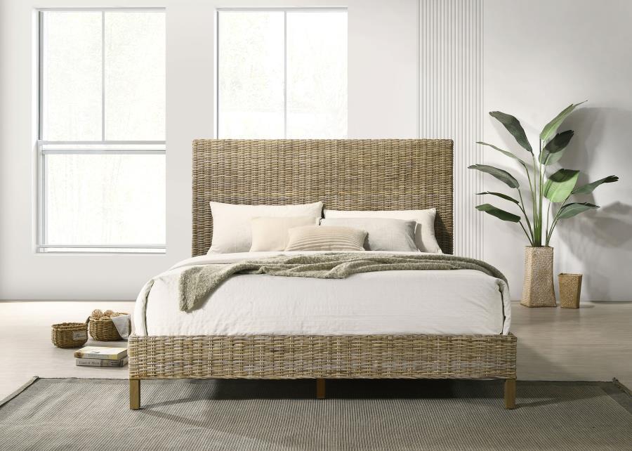 (image for) Zyla Wood California King Panel Bed Kubu Grey